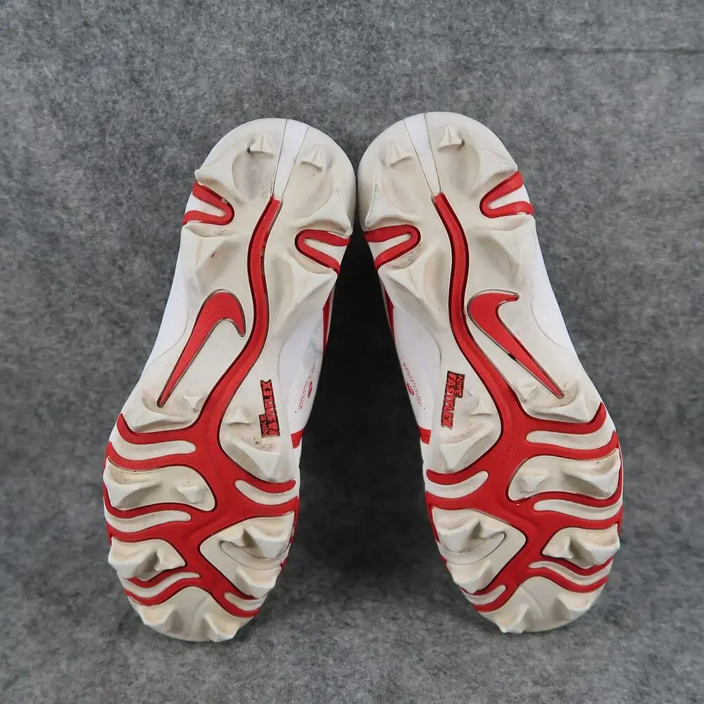 Nike Shoes Youth 4 Cleat Football Alpha Menace 3 Shark White Red Sport Athletic